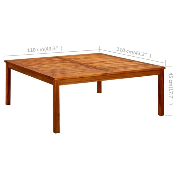 vidaXL sofabord til haven 110x110x45 cm massivt akacietræ