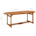 Miniatyrbilde 6 av 6: vidaXL Utendørs spisebord 220x90x75 cm heltre akasie