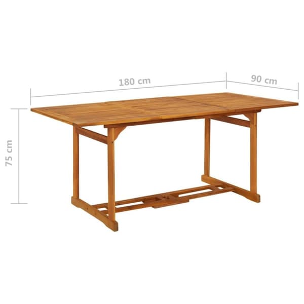 vidaXL Utendørs spisebord 180x90x75 cm heltre akasie