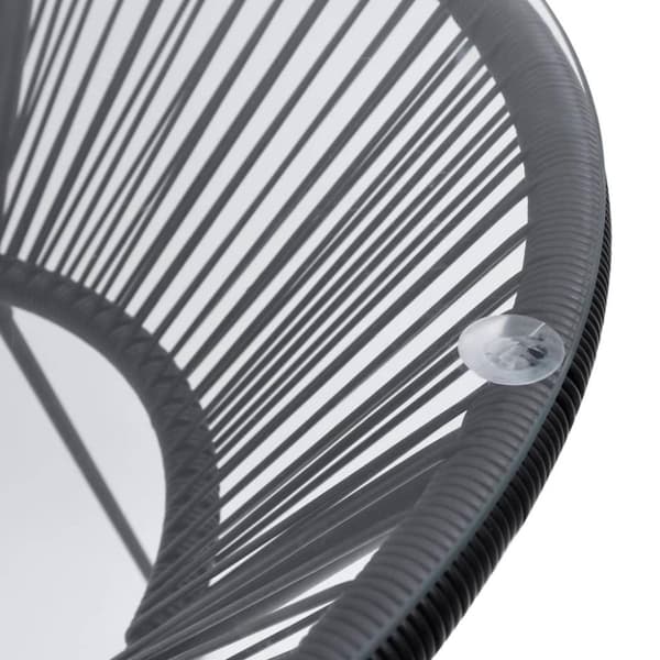 vidaXL havebord Ø70x74 cm rattan og glas sort