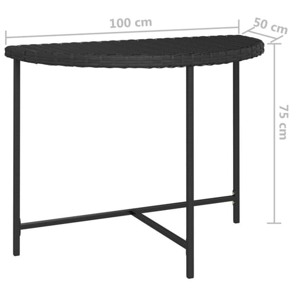 vidaXL havebord 100x50x75 cm polyrattan sort