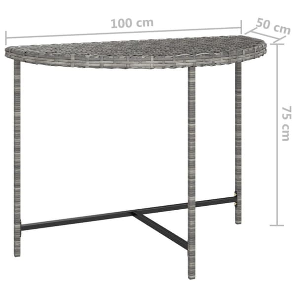 vidaXL havebord 100x50x75 cm polyrattan grå