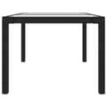 Miniatyrbillede 4 af 7: vidaXL havebord 150x90x75 cm hærdet glas og polyrattan sort