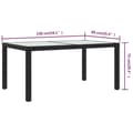 Miniatyrbillede 5 af 7: vidaXL havebord 150x90x75 cm hærdet glas og polyrattan sort