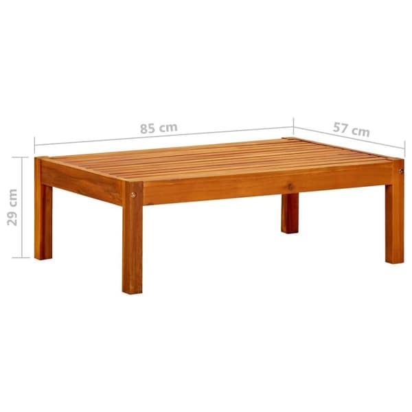 vidaXL Trädgårdsbord 85x57x29 cm massivt akaciaträ