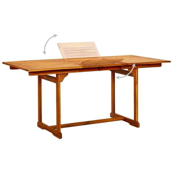 vidaXL Utendørs spisebord (120-170)x80x75 cm heltre akasie