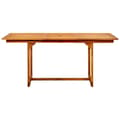 Miniatyrbilde 5 av 8: vidaXL Utendørs spisebord (120-170)x80x75 cm heltre akasie