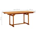 Miniatyrbilde 8 av 8: vidaXL Utendørs spisebord (120-170)x80x75 cm heltre akasie