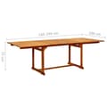 Miniatyrbillede 9 af 9: vidaXL havebord (160-240)x100x75 cm massivt akacietræ