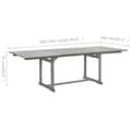 Miniatyrbillede 9 af 9: vidaXL havebord (160-240)x100x75 cm massivt akacietræ