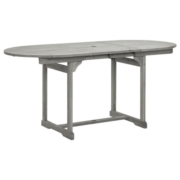 vidaXL Matbord för trädgården (120-170)x80x75 cm massiv akaciaträ