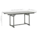Miniatyrbilde 8 av 8: vidaXL Utendørs spisebord (120-170)x80x75 cm heltre akasie