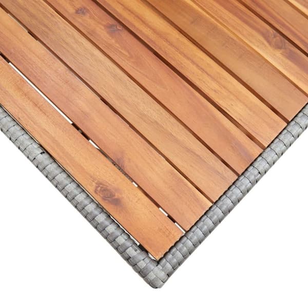 vidaXL Trädgårdsbord grå 120x70x66 cm massivt akaciaträ
