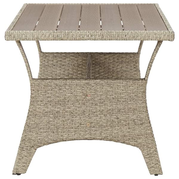 vidaXL Trädgårdsbord grå 120x70x66 cm konstrotting