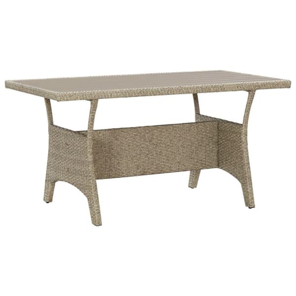 vidaXL havebord 120x70x66 cm polyrattan grå
