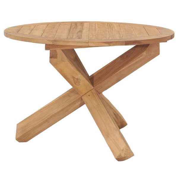 vidaXL Trädgårdsbord Ø110x75 cm massiv teak