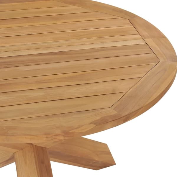 vidaXL Trädgårdsbord Ø110x75 cm massiv teak