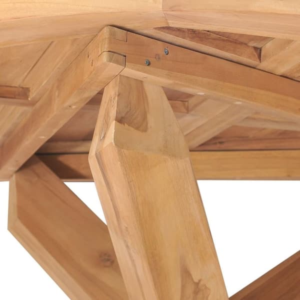 vidaXL Trädgårdsbord Ø110x75 cm massiv teak