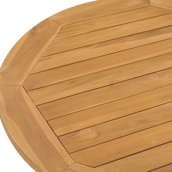 vidaXL Hagespisebord Ø90x75 cm heltre teak