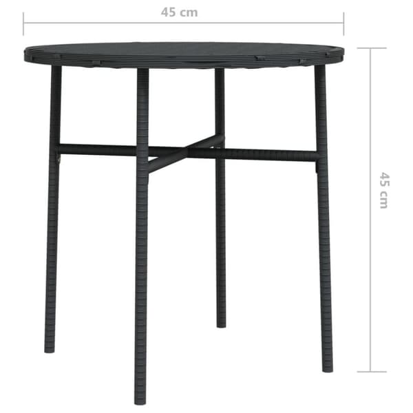 vidaXL Teepöytä musta 45 cm polyrottinki