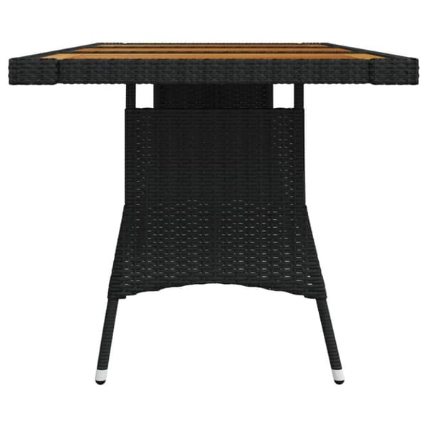 vidaXL Trädgårdsbord svart 160x70x72cm konstrotting massiv akacia