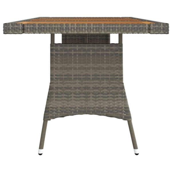 vidaXL havebord 160x70x72 cm polyrattan og massivt akacietræ grå
