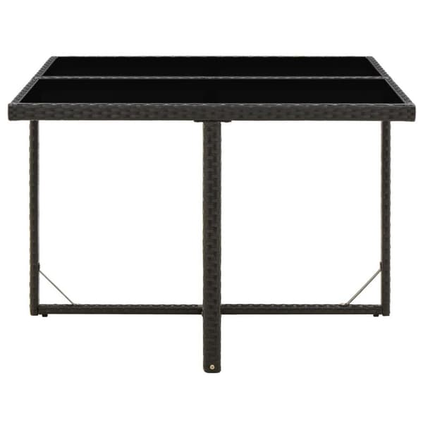 vidaXL havebord 109x107x74 cm polyrattan og glas sort