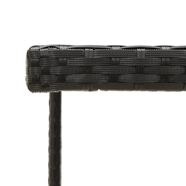 vidaXL havebord 109x107x74 cm polyrattan og glas sort