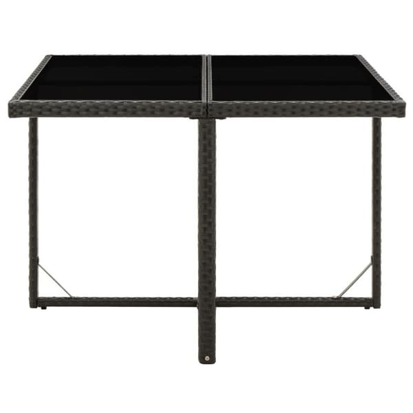 vidaXL havebord 109x107x74 cm polyrattan og glas sort