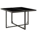 Miniatyrbillede 1 af 6: vidaXL havebord 109x107x74 cm polyrattan og glas sort