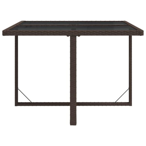 vidaXL havebord 109x107x74 cm polyrattan og glas brun
