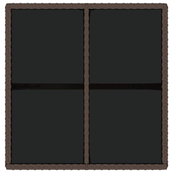 vidaXL havebord 109x107x74 cm polyrattan og glas brun