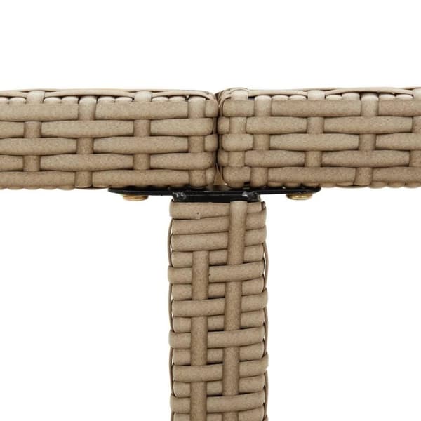 vidaXL Trädgårdsbord beige 109x107x74 cm konstrotting och akaciaträ