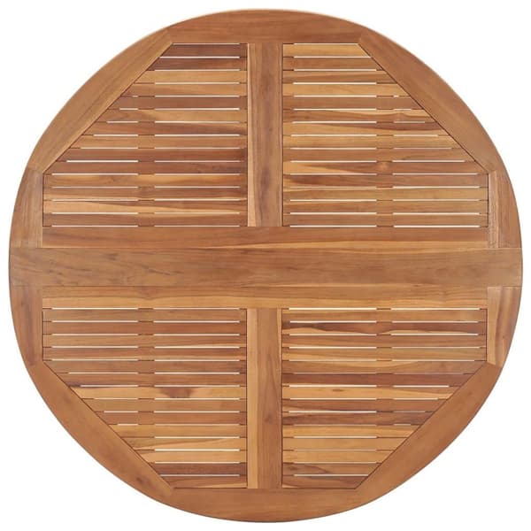 vidaXL foldbart havebord Ø110x75 cm massivt teaktræ