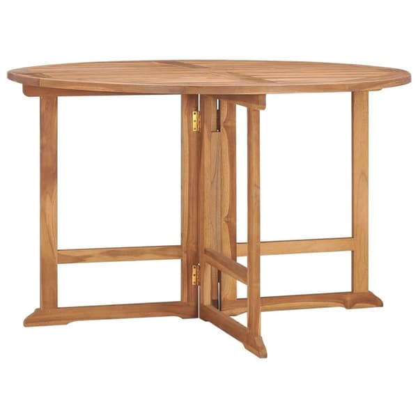 vidaXL foldbart havebord Ø110x75 cm massivt teaktræ