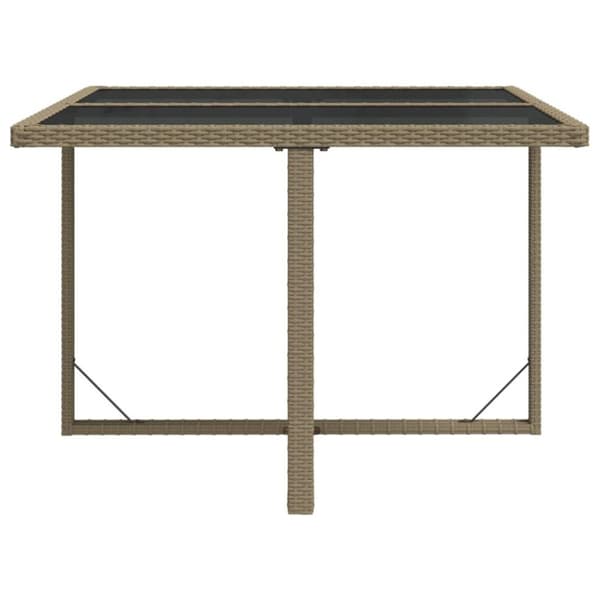 vidaXL havebord 109x107x74 cm polyrattan og glas beige