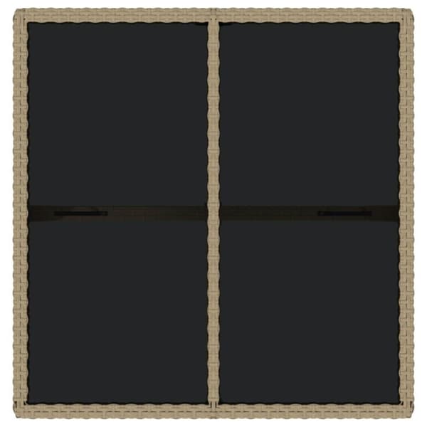 vidaXL havebord 109x107x74 cm polyrattan og glas beige
