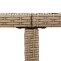 Miniatyrbillede 6 af 9: vidaXL havebord 109x107x74 cm polyrattan og glas beige