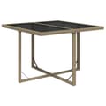 Miniatyrbillede 1 af 9: vidaXL havebord 109x107x74 cm polyrattan og glas beige