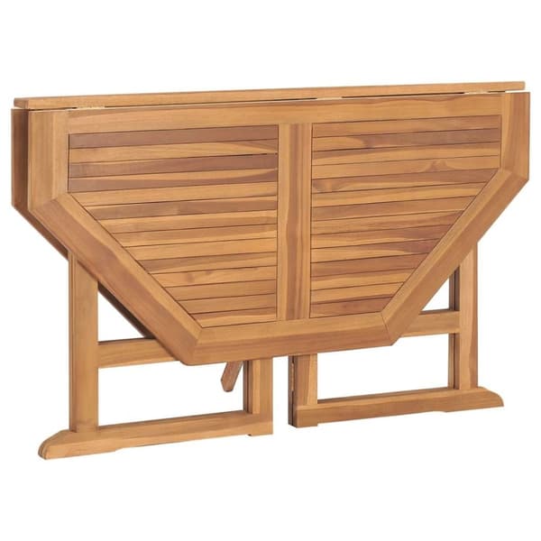 vidaXL Sammenleggbart hagespisebord 110x110x75 cm heltre teak