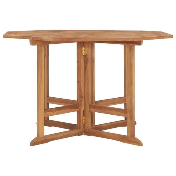 vidaXL Sammenleggbart hagespisebord 110x110x75 cm heltre teak