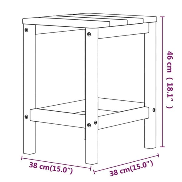 vidaXL Adirondack puutarhapöytä ruskea 38x38x46 cm HDPE