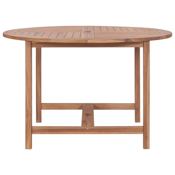 vidaXL havebord Ø110x75 cm massivt teaktræ