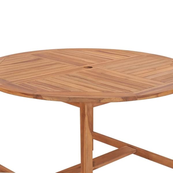 vidaXL havebord Ø110x75 cm massivt teaktræ