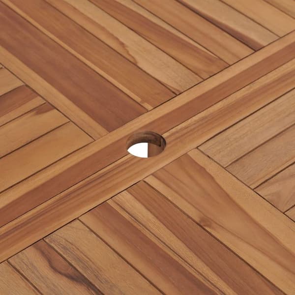vidaXL havebord Ø110x75 cm massivt teaktræ