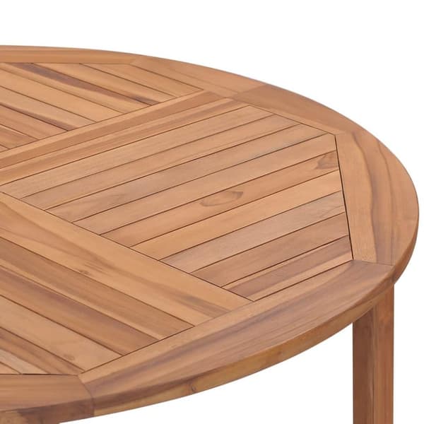 vidaXL havebord Ø110x75 cm massivt teaktræ