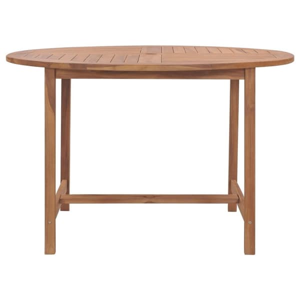 vidaXL havebord Ø110x75 cm massivt teaktræ