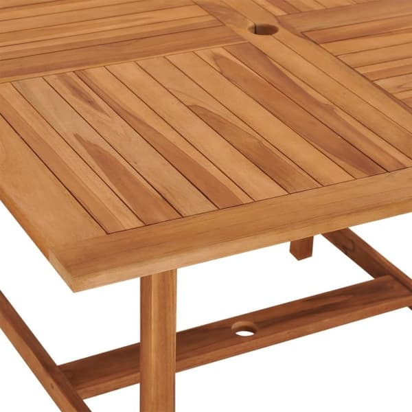 vidaXL havebord 110x110x75 cm massivt teaktræ