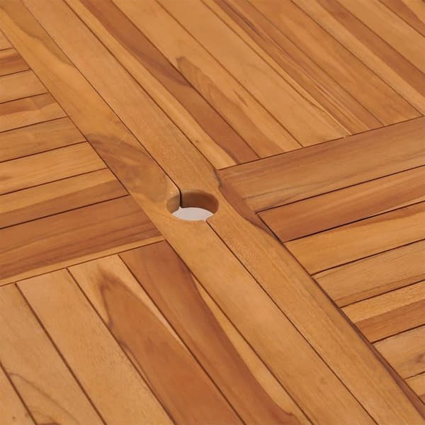 vidaXL havebord 110x110x75 cm massivt teaktræ