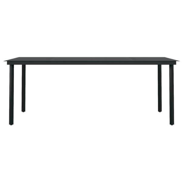 vidaXL havebord 200x100x74 cm stål og glas sort